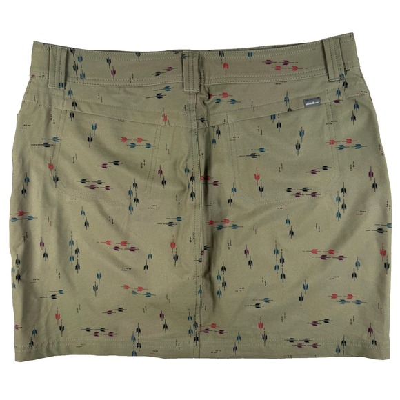 Eddie Bauer Adventurer 2.0 Stretch Skort Women's Size 10 Olive Green Arrow Print - Picture 2 of 9